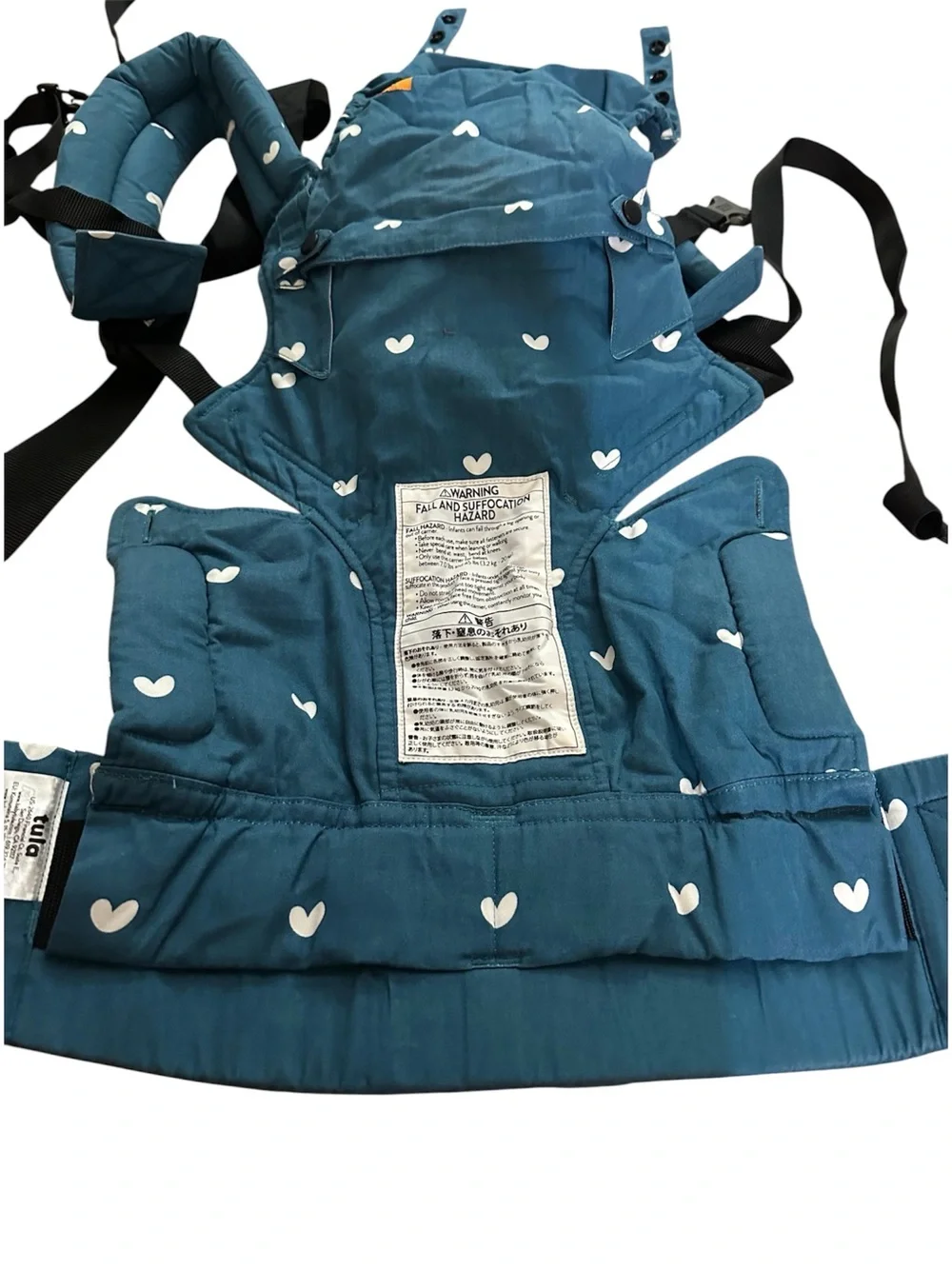 🛍️FINAL PRICE🛍️ Tula Explore Carrier Playdate in Blue with White Heart Print - Picture 6 of 8